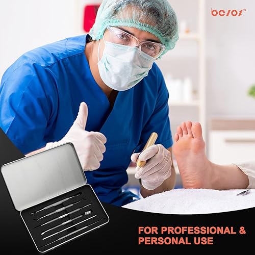 Miniatura 7 de BEZOX Kit de eliminación de uñas encarnadas  Levantador de uñas de los pies y lima de uñas gruesas, herramientas de pedicura de acero inoxidable