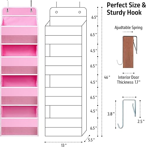 Miniatura 2 de Organizador colgante sobre la puerta con 4 bolsillos grandes armario, baño, guardería, dormitorio, almacenamiento para juguetes, cosméticos y