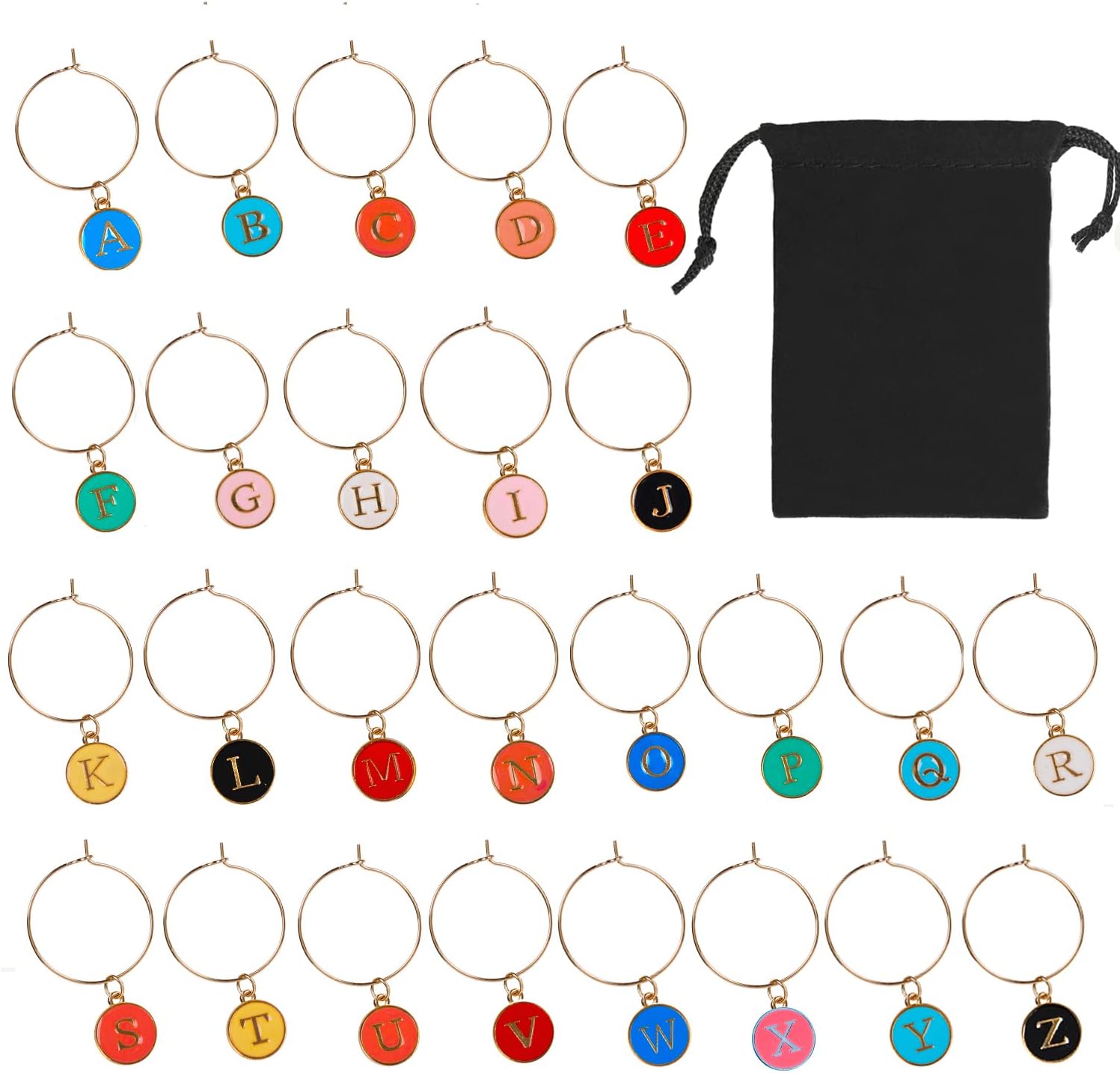 MOSNLEILA 26PCS Wine Glass Charms Wine Charms for Stem