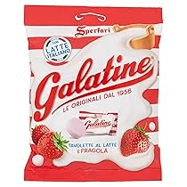 Galatine – Caramelle al Latte e Fragola, Busta di Tavolette al Latte – Sacchetto da 115g