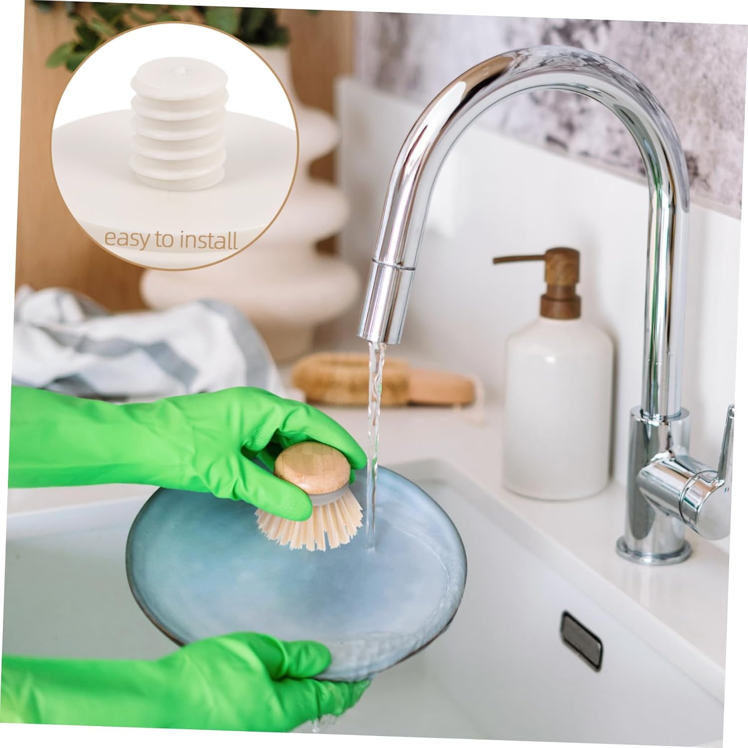Kitchen Bowl Brush Replacement High-Efficiency Scrub Refill for Easy Dishwashing and Versatile Cleaning Tool for Kitchen and Household Use