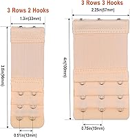 Vista 2 de 6 extensiones de brasier para mujer, 2 ganchos3 ganchos, cómoda correa de extensión de brasier elástica (negro, blanco, nude), Desnudo, Negro, Blanco