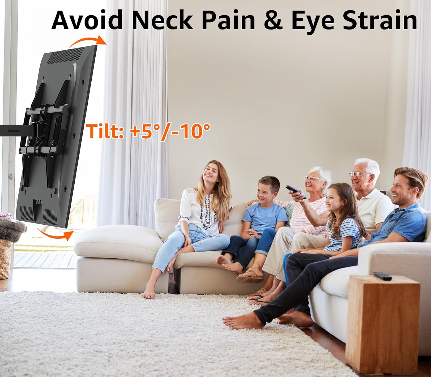 ELIVED Long Arm TV Mount for Most 42-90 Inch tvs, Full Motion Wall Bracket with 40.4 inch Long Extension Articulating TV Wall Mount, Max VESA 800x400mm, Holds up to 150lbs, fits Wood Studs 12"-24".