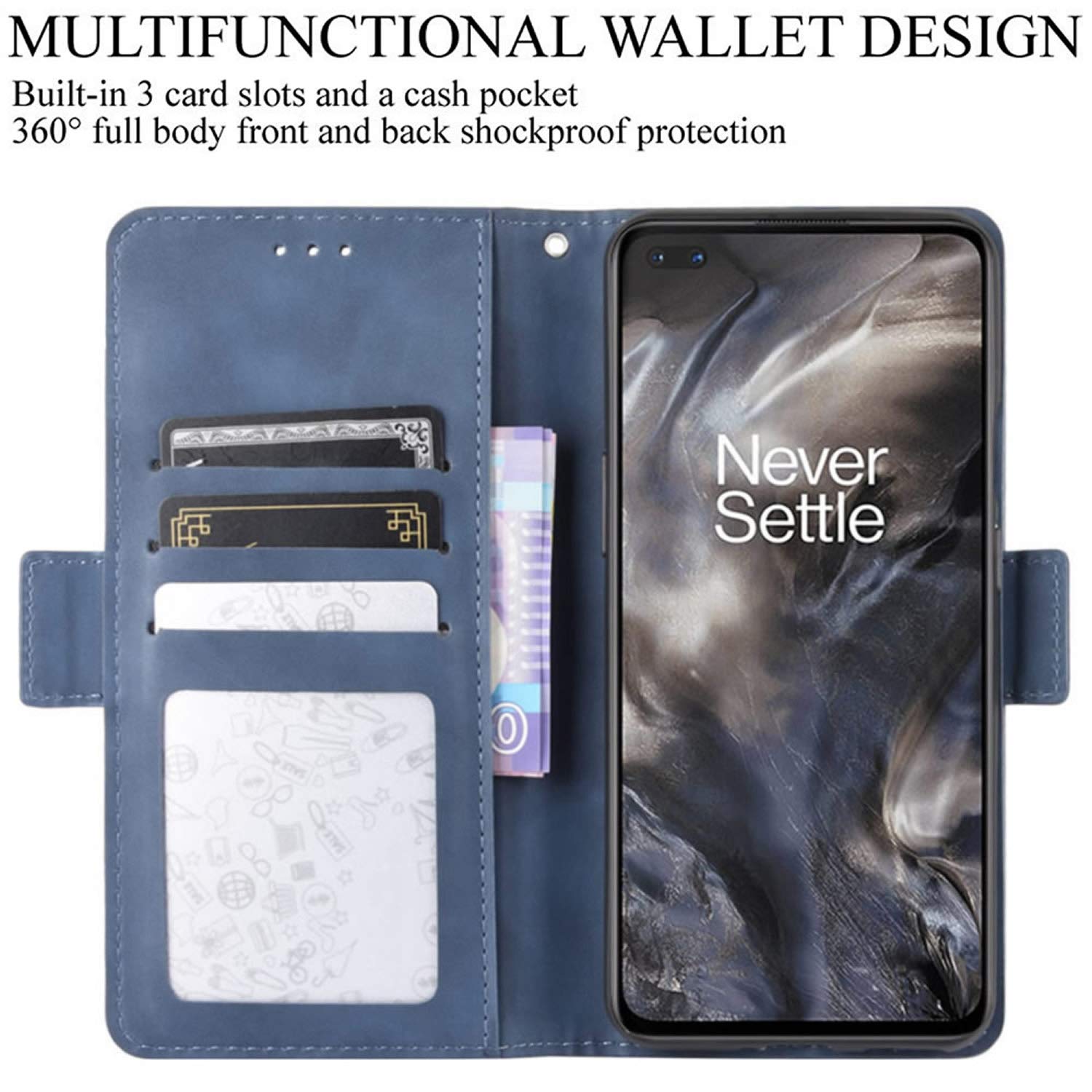 Custodia A Libretto EASSGU Con Motivo Farfalla Per HONOR 50 / HUAWEI Nova 9 – Pelle PU, 3 Slot Per Carte E Portafoglio, Grigio - 3