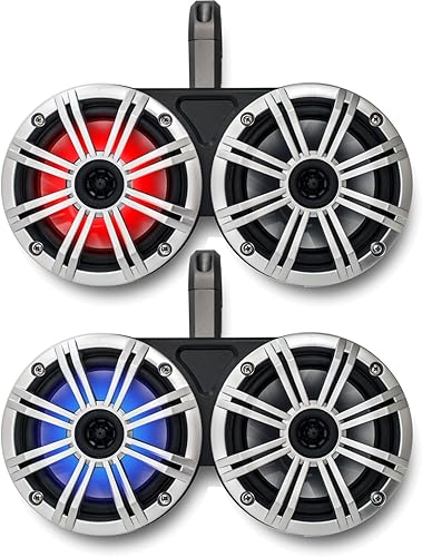 Miniatura 9 de KICKER Sistema dual negro de la torre de la vigilia blanco 6,5" altavoces marinos RGB LED