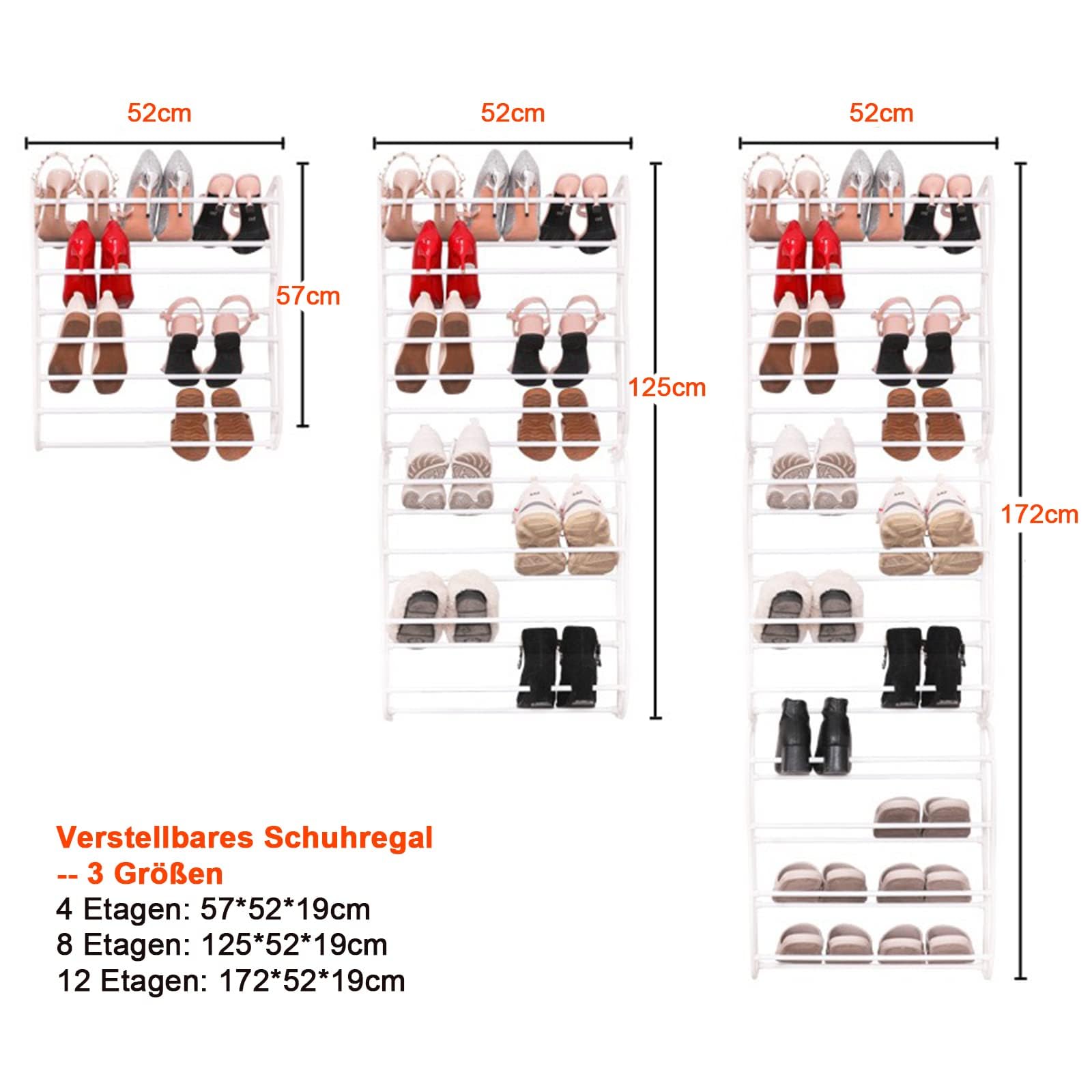 Schuh-Organizer Für Die Tür - 12 Ebenen Für 36 Paar Schuhe