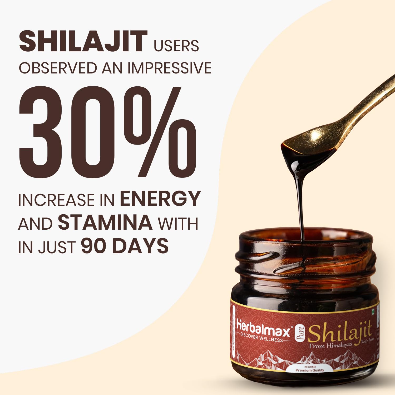 Herbalmax Pure Himalayan Shilajit/Shilajeet Resin 20g – Natural Ayurvedic Resin for Energy, Stamina, Strength, Endurance, Performance & Immunity — Amazon image 4