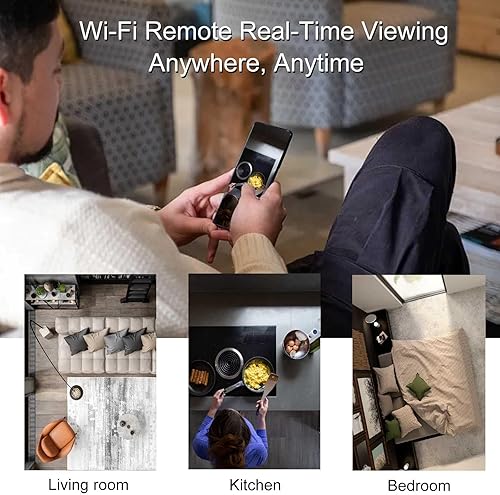Miniatura 5 de Cámara oculta WiFi Ultra 4K HD, con forma de detector de humo, con visión nocturna clara, batería recargable de 800 mAh, grabación de video,