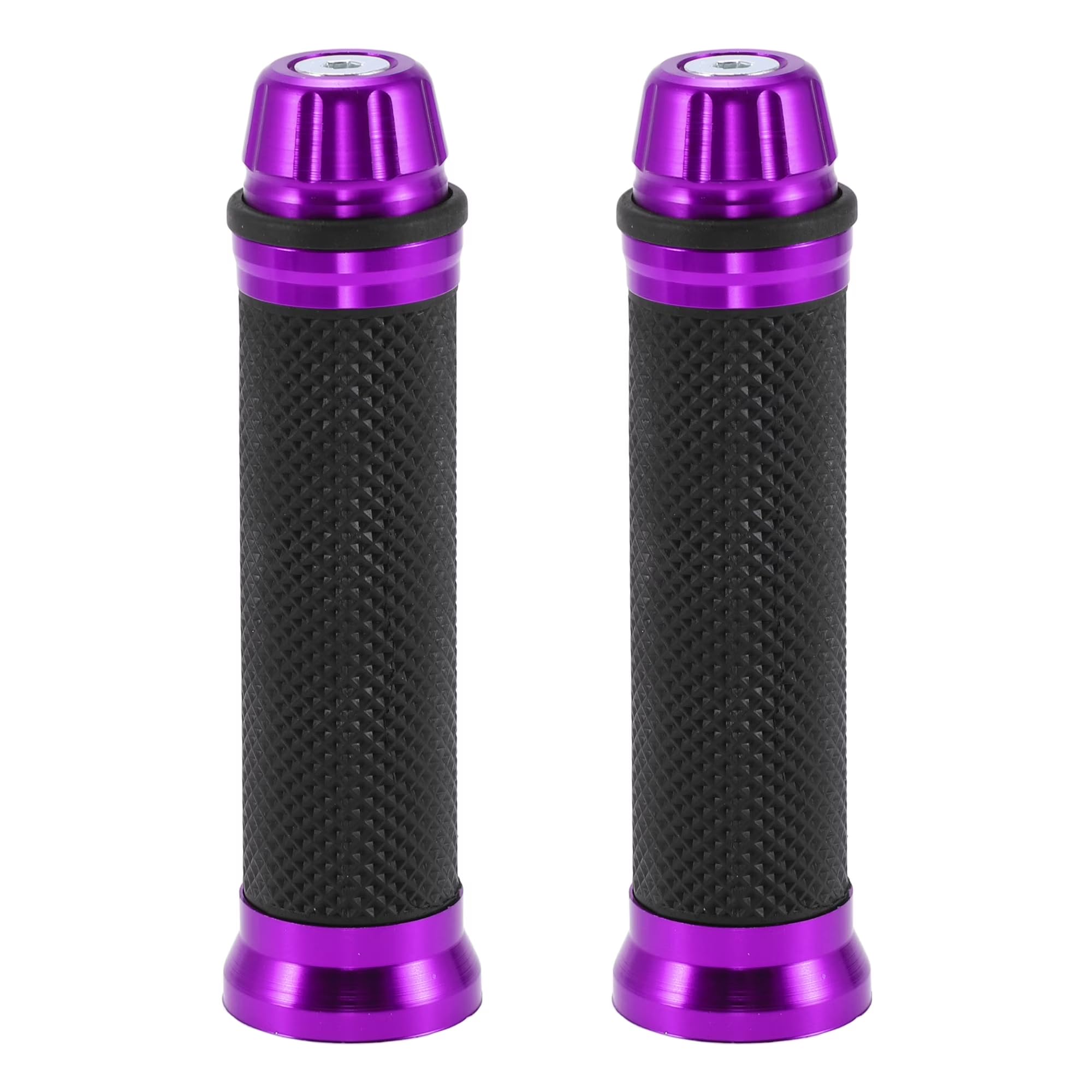 BSDDP Moxi Handlebar Grips with Rubber Aluminum Alloy Handlebar for Universal Bikes - Violet Color | Pack of 2 | Anti-Slip | Soft Grip | Water Proof (1-Free Random 6 inch Keychain)