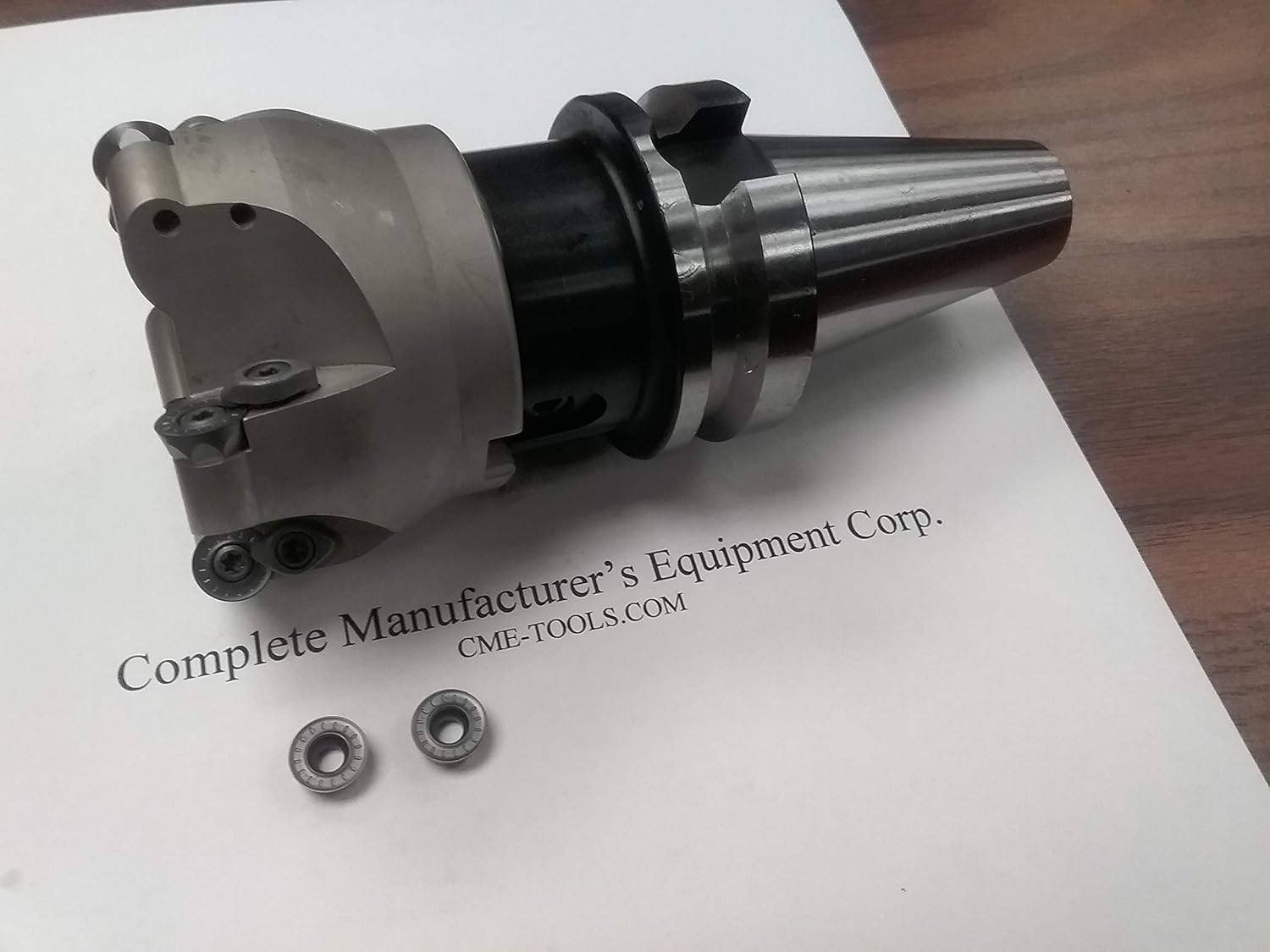 3" face Mill R200, w. 5 Sandvik RCKT1204 Round Inserts, BT40 Arbor#506-R200-3