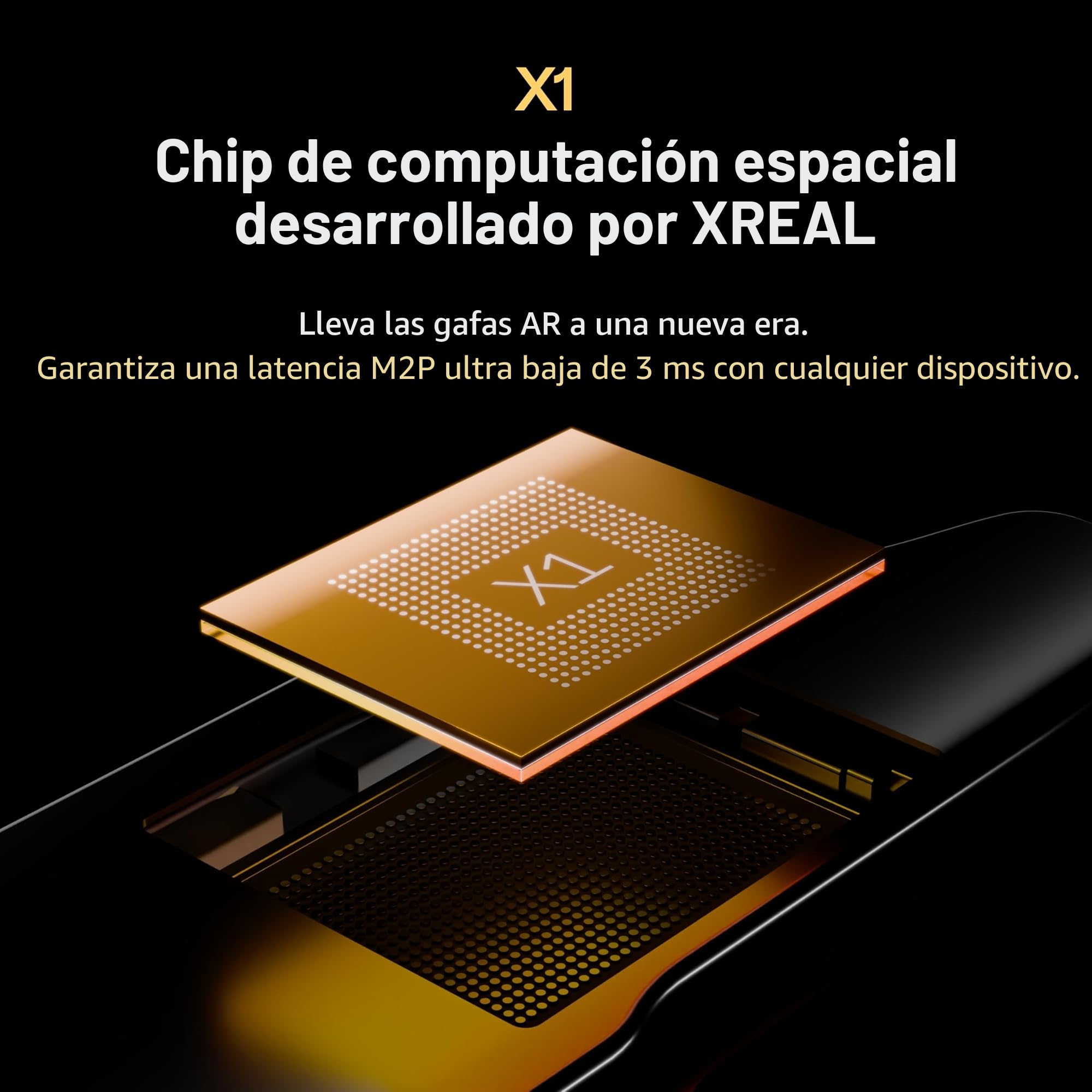 XREAL One AR Gafas con Chip X1, Smart Glasses XR 3 DoF Nativo, 147" 50° FOV, 120Hz Pantalla, Audio Premium, 3 Transparencia de Lente, 17/16/15, Steam Deck, ROG, PC, Android (Solo USB-C DP)