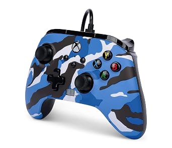 وحدة تحكم سلكية محسنة من PowerA لسلسلة Xbox X | S - Blue Camo ، مرخصة رسميًا لأجهزة Xbox