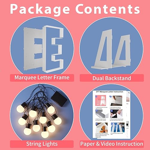 Vista 272 de Marco de números iluminados de 4 pies precortado, números de marquesina gigante, números 7, números de mosaico para globos, decoraciones de Número