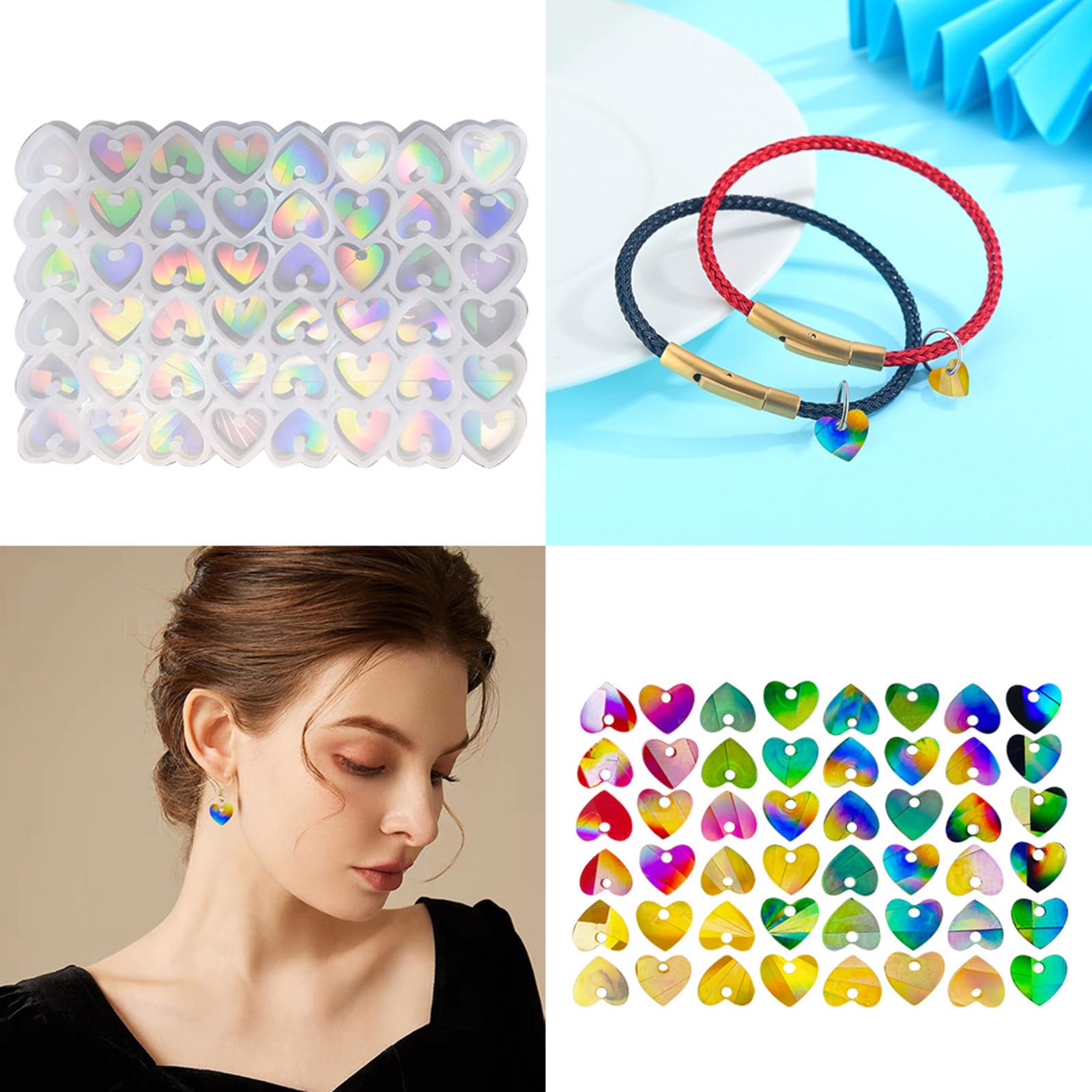 Moule En Silicone Holographique Lumière Et Ombre Résine époxy Moulage Porte- Clés Croix Pendentif Décoratif Boucles D'oreilles Forme Artisanat