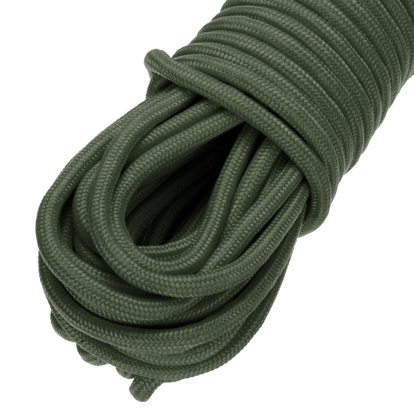 QUARKZMAN Corde tressée en Corde en polypropylène 30M/98ft 1/2" 12mm Vert Olive pour Utilisation intérieure et extérieure, Camping, Corde à Linge