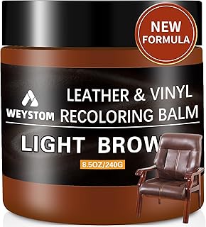 Leather Recoloring Balm - Light Brown Leather Repair Kit for Furniture, Dye, Recolor, Renew, Repair & Restore Aged, Faded, Cracked, Peeling and Scuffed, Car Care