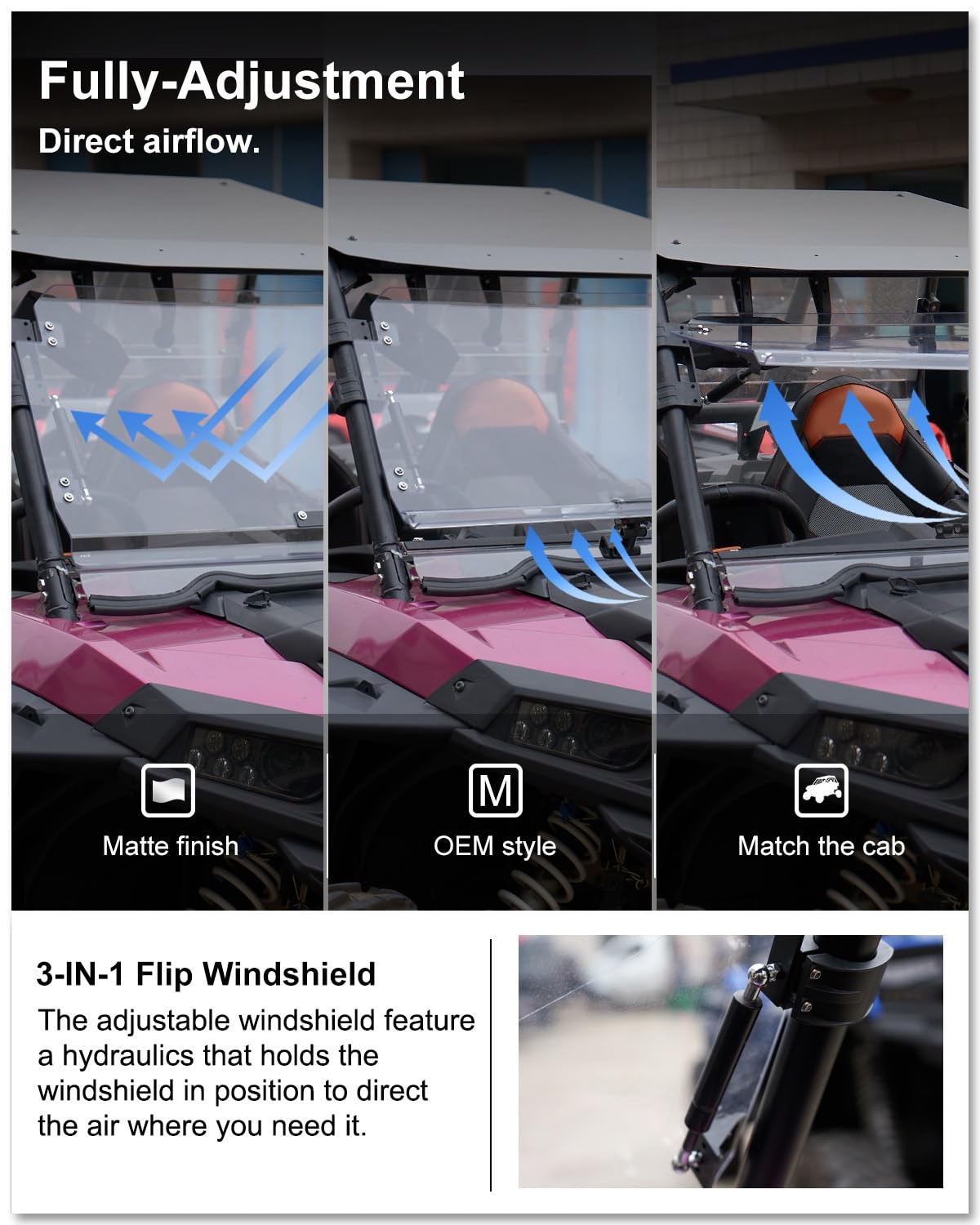 Amazon.com: Kiwi Master 3-IN-1 Flip Up Windshield for 2014-2018