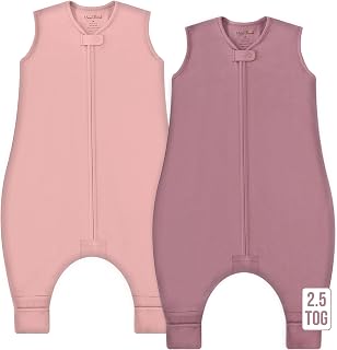 Mama Cheetah Toddler Sleep Sack with Feet 2T, 2.5 TOG Organic Cotton Baby Sleeping Bag with Legs, Baby Wearable Blankets for Walkers w/ 2-Way Zipper, Baby Sleep Sack for Girls Boys, Medium