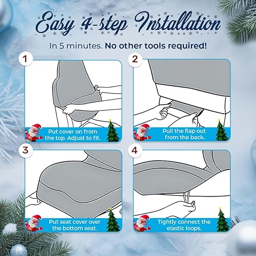 Miniatura 6 de Horror Nightmare Skellington - 2 fundas de asiento delantero para automóvil, camión, SUV, regalos de Navidad, funda de asiento de cubo duradera, 10.