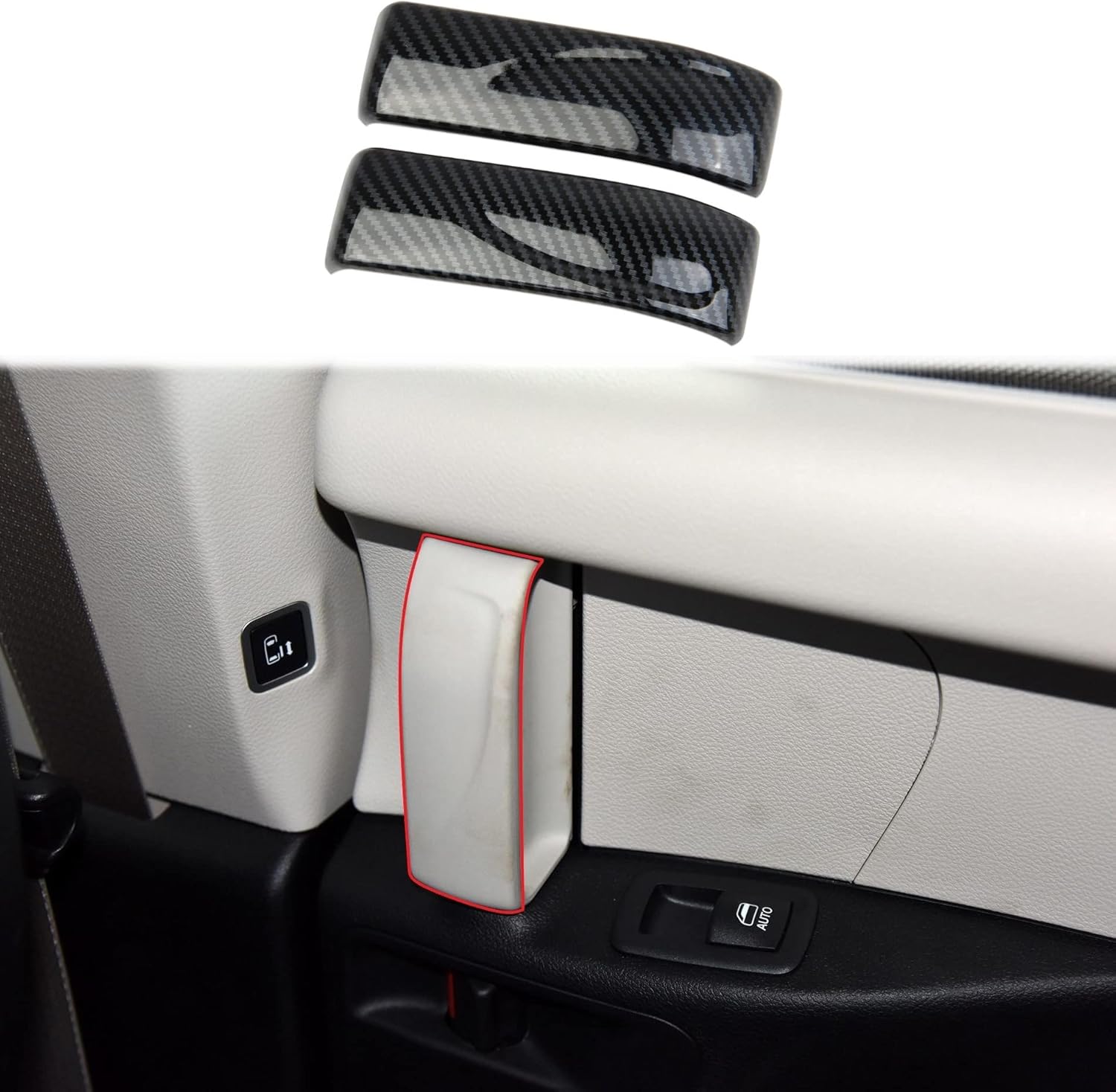 Carbon Fiber Inner Door Handle Bowl Cover Trim for Chrysler Pacifica 2017-2025