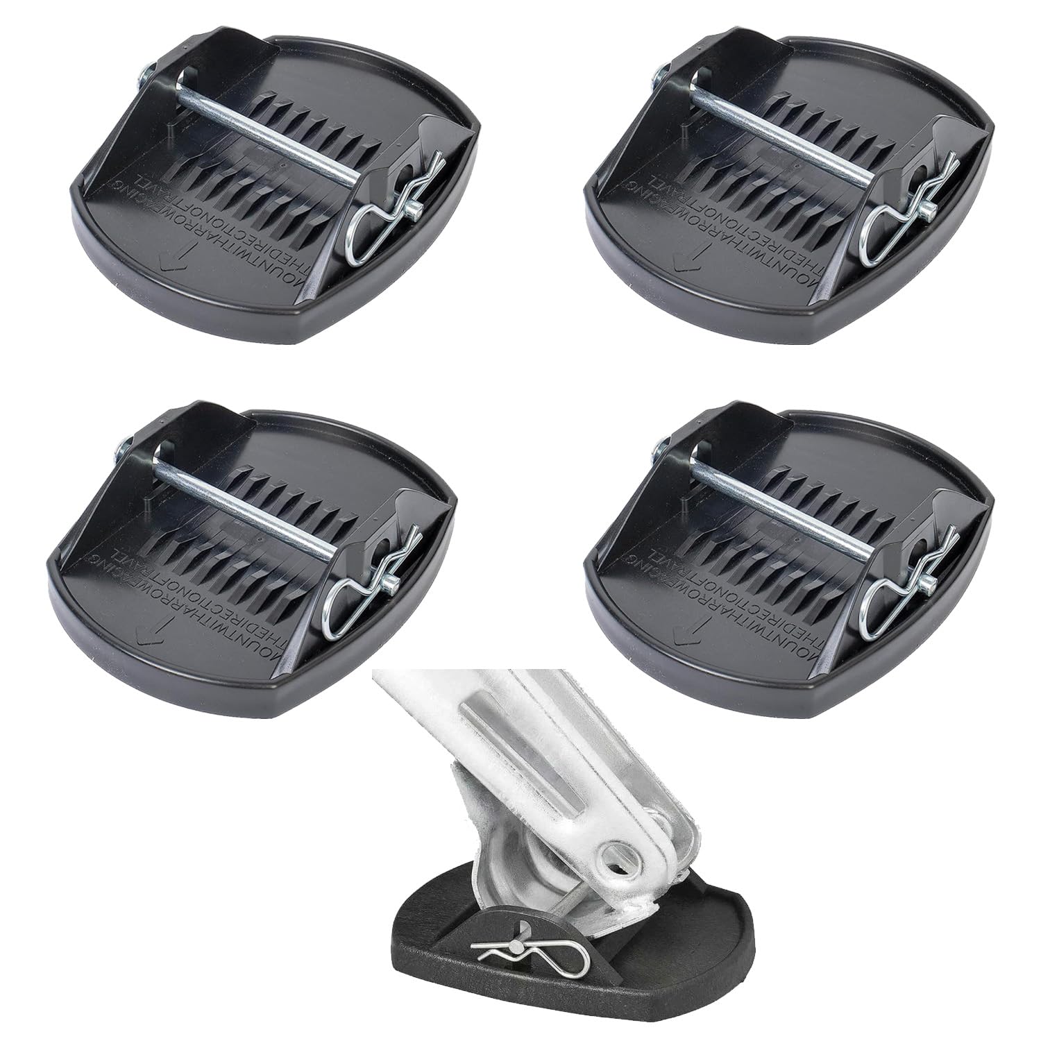 View 1 of HolaKit 4-Pack Trailer Stabilizer Jack Pads, Black