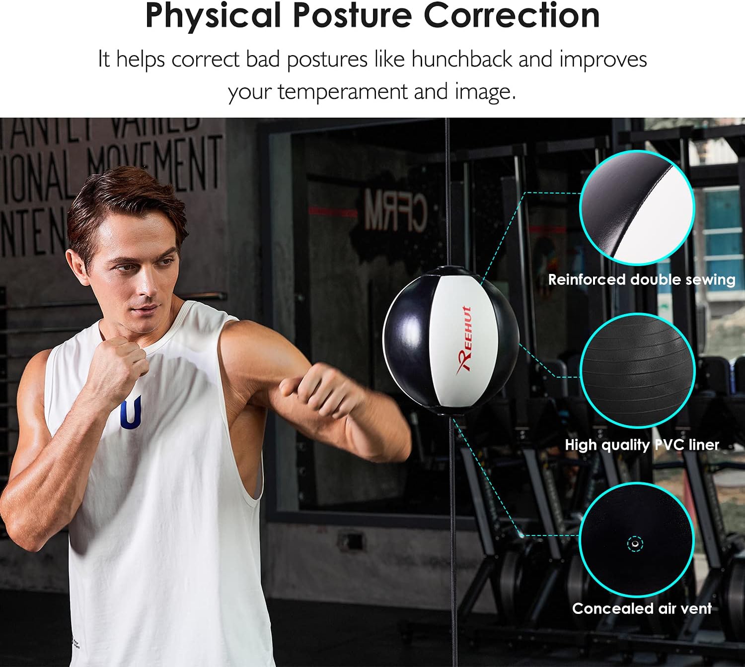 REEHUT Double End Punching Ball with Boxing Reflex Ball, Include 2pcs Ring Locking for Gym MMA Boxing Sports Punch Bag 7 inch : Sports & Outdoors