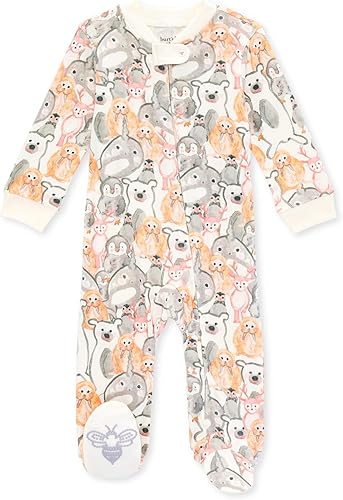 Burt's Bees Baby baby-boys Sleep and Play Pjs, 100% Organic Cotton One-piece Zip Front Romper Jumpsuit Pajamas