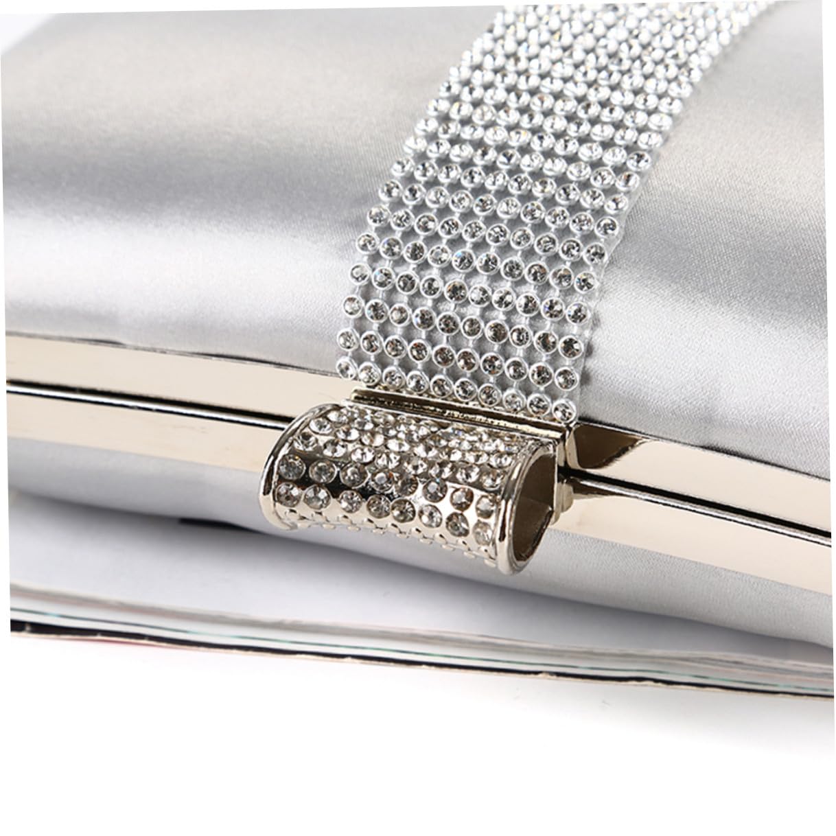 VALICLUD Pochette da Sera con Cristalli Argento, Design Cuscino Classico