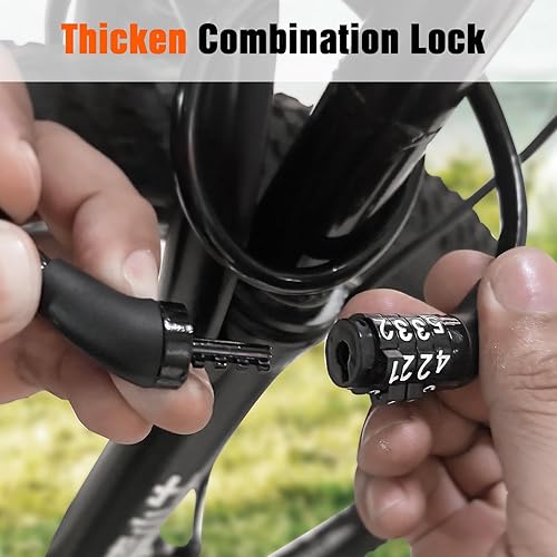 Miniatura 2 de ASKGO Cable de bloqueo de bicicleta con combinación negro