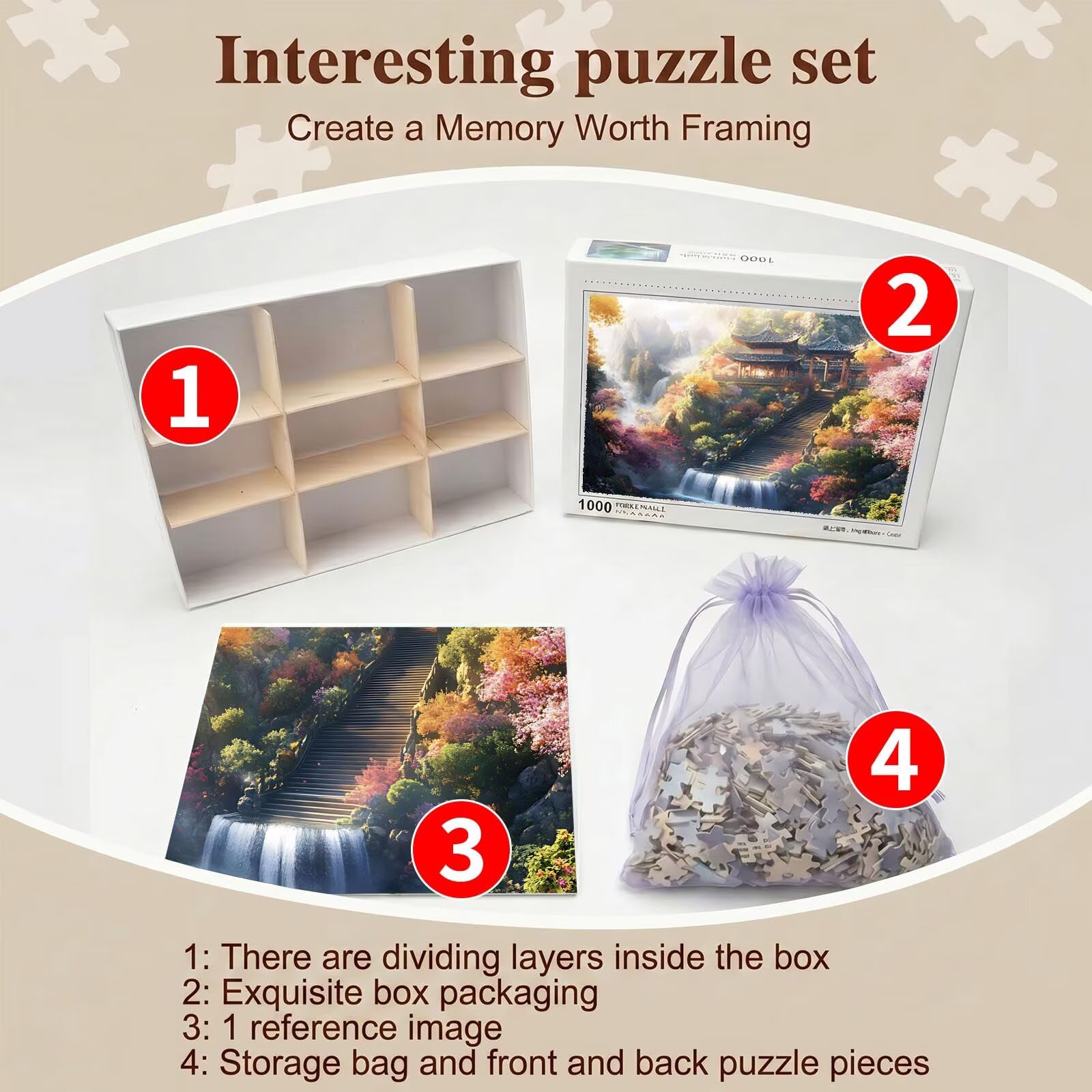architettura paesaggio Puzzle 5000 Pezzi per Adulti, Puzzle in Legno - Collezione Classica con Poster Incluso - Sfida di Concentrazione e Passatempo Antistress, Gioco per Famiglia, 156 x 105 cm f0-486