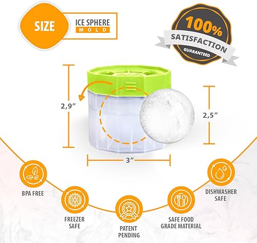 Miniatura 8 de Bella Amazing - Moldes de bolas de hielo, moldes redondos de cubitos de hielo de 2.5 pulgadas. Estos moldes apilables de esfera de hielo de fusión