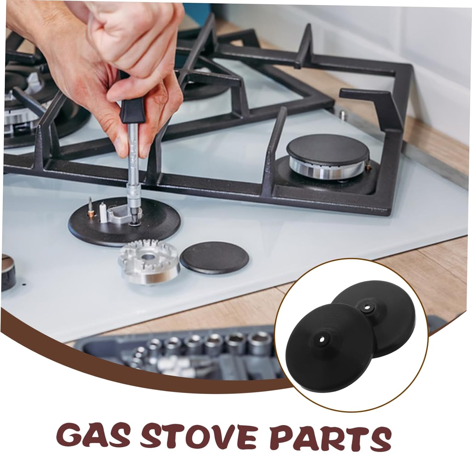 2pcs Rubber Gas Stove Knob Feet for Grates Kitchen Use