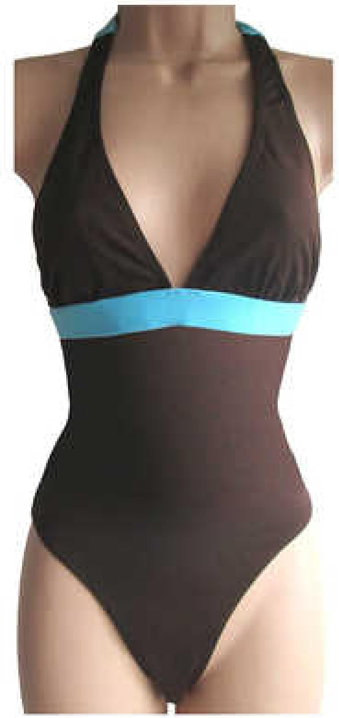 3 Suisses - Swimsuit Chocolate and Turquoise Plus Sarong - For Women Size 16