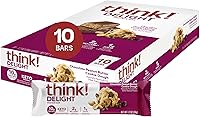 Vista 12 de think! Delight Barras de proteínas, bajas en carbohidratos, sin gluten, pastel de mousse de chocolate, 10 unidades (el embalaje puede variar)