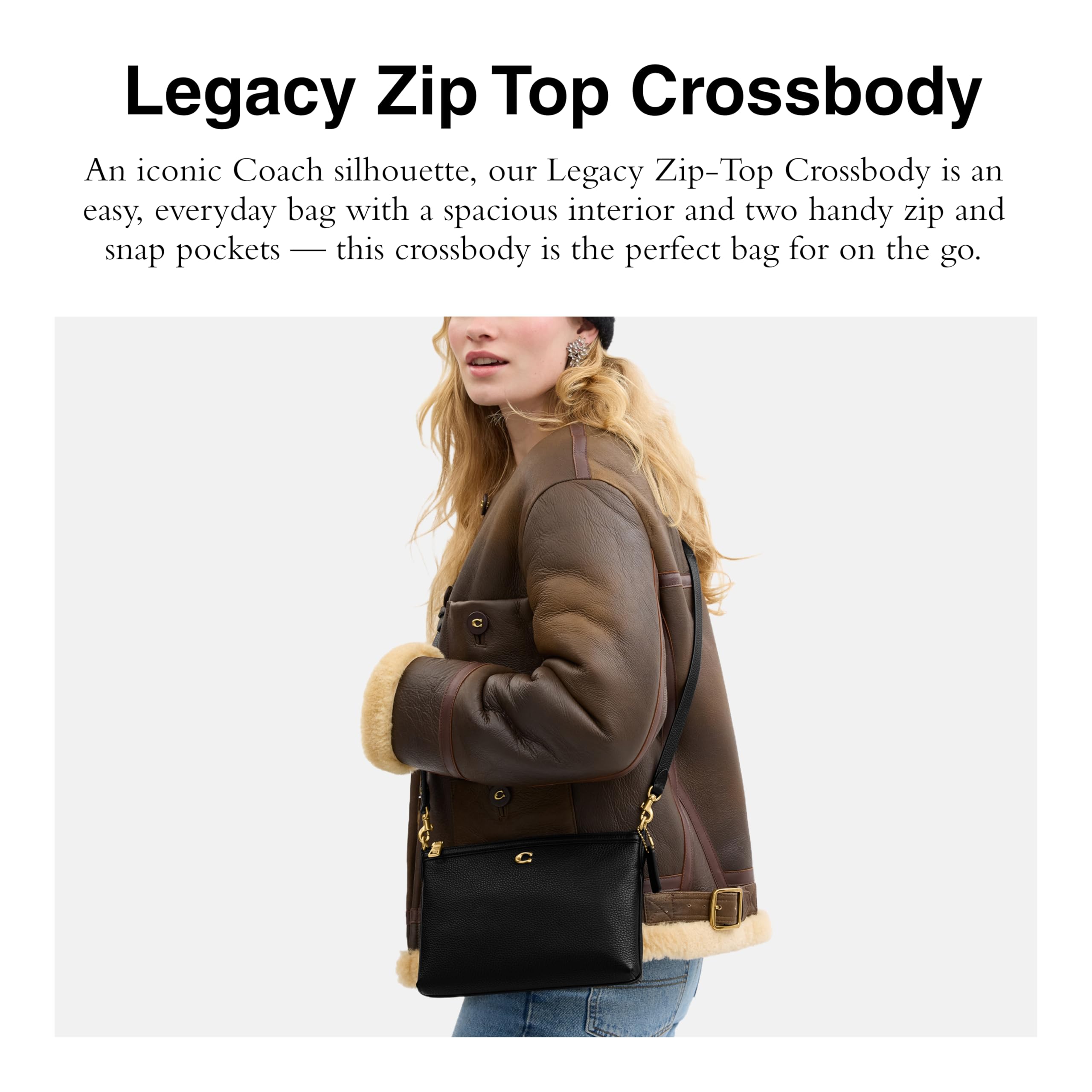 COACH womens Legacy Zip Top Crossbody