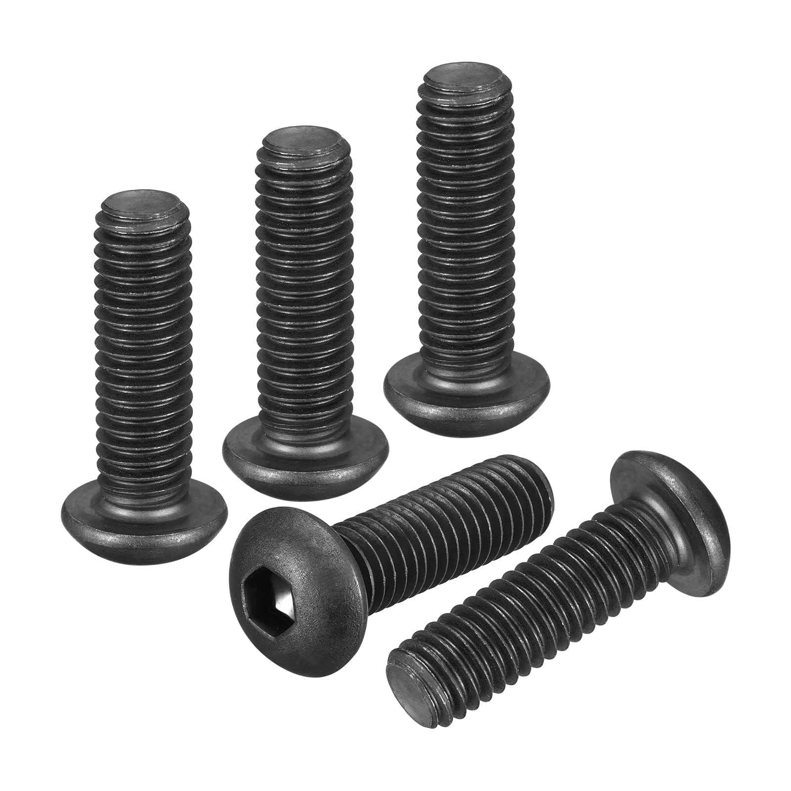 DTGN 3/8"-16x1-1/4" Button Head Socket Cap Screws - 10Pack - Good for Road Bicycle, Mountain Bike, Auto, Motorcycle - Carbon Steel Black Oxide - Hex Socket Drive Fasteners — image 1