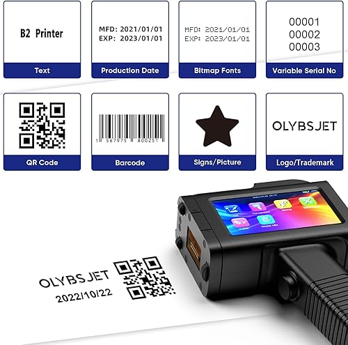Miniatura 2 de Original Solvente Cartucho de tinta de secado rápido para impresora de inyección de tinta portátil BT-HH6105B2, BT-HH6105B3 y B10 (azul)