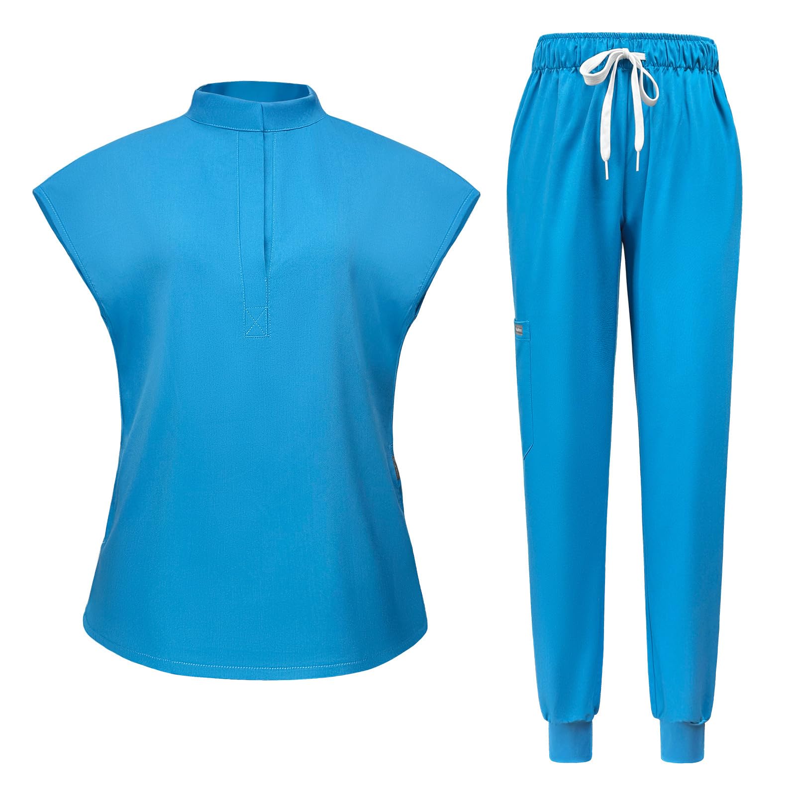 Levao 2024 Newest Scrubs Set for Women, 6 Pocket Modern Medical Workwear Nurse Uniforms Set Scrub Top & Jogger Pants — view 18