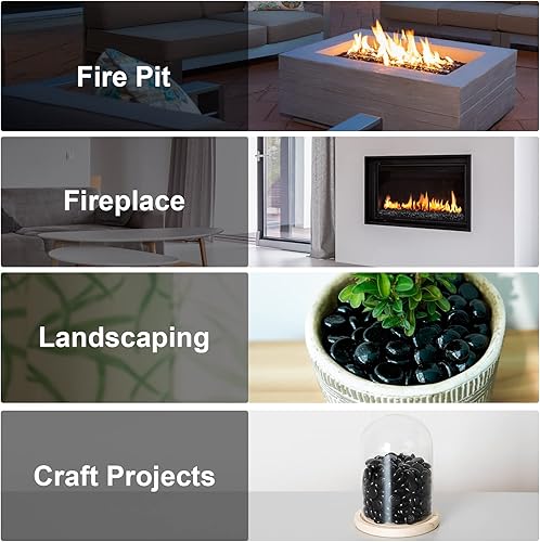 Miniatura 6 de Stanbroil Cuentas de vidrio de fuego de 10 libras, gotas de vidrio de fuego de 12 pulgada para chimenea  Juegos de troncos de gas  Paisajismo