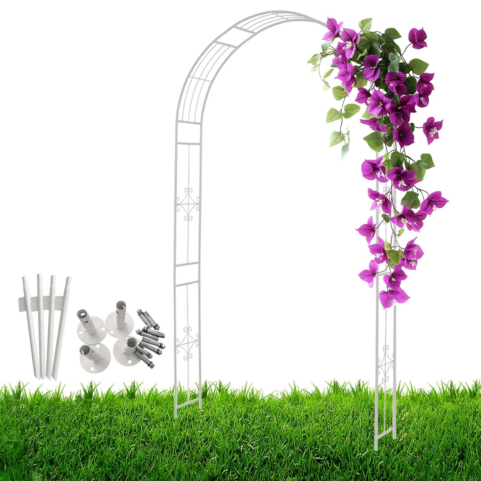 Treillis en métal pour plantes grimpantes de jardin et pergola robuste