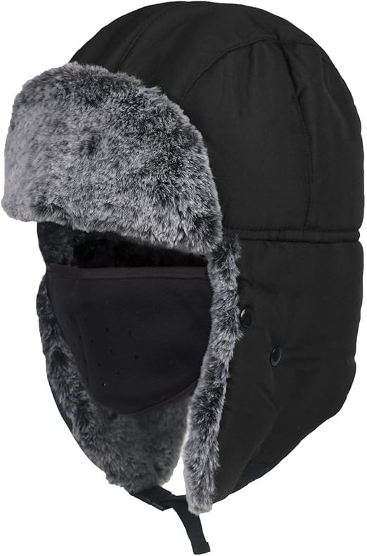 SANOMY Winter Trooper Hat for Men and Women Windproof Bomber Hat with Ear Flap Cold Weather Warm