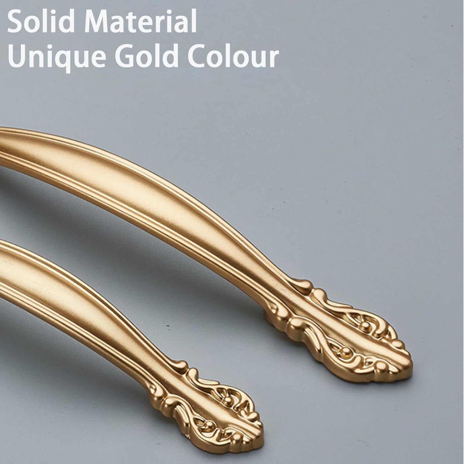 Lulullaby 5 Pack Cabinet Handles, Gold Kitchen Cabinet Pulls, Gold Furniture Cupboard Door Handles - Image 3