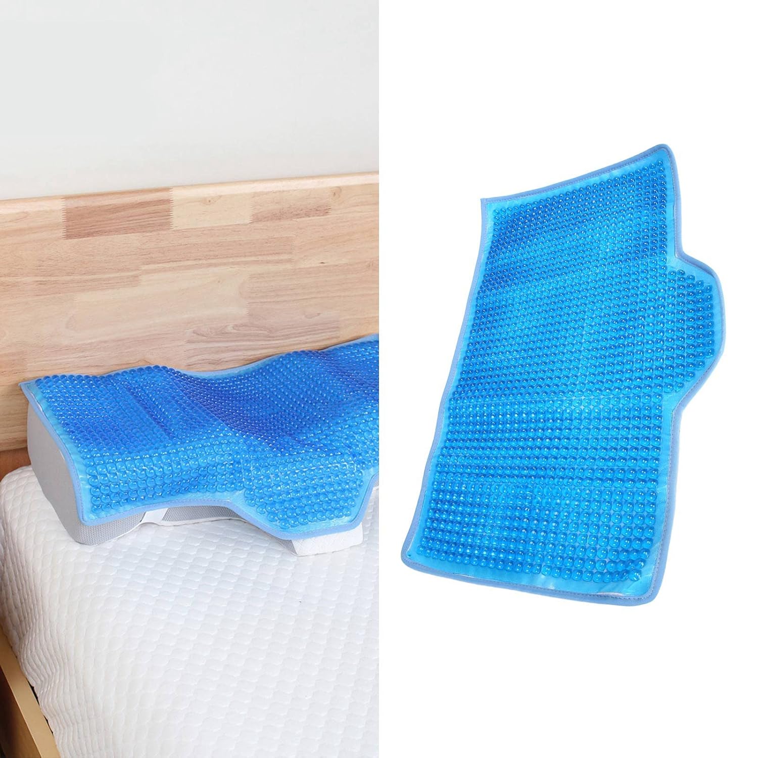 Gel Pillow Mat Cool Feeling Gel Pillow Mat Ergonomic Cooling Bed Pillow for Home Use or Beauty Salon in for Side Back Stomach Sleeper