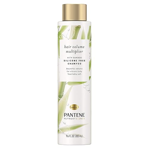 Miniatura 9 de Pantene Nutrient Blends Bamboo Hair Volume Multiplier Champú sin silicona para cabello fino y fino, 9.6 onzas líquidas, 2.583 onzas líquidas