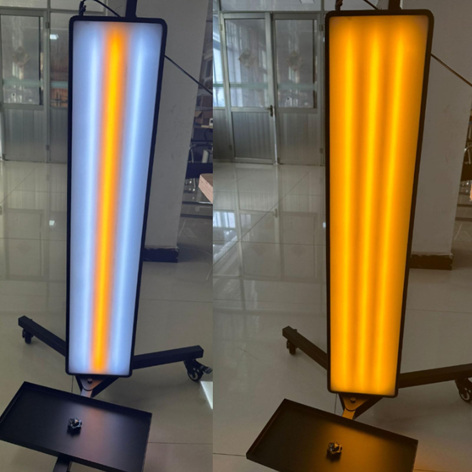 Lampada per carrozzeria PDR Tools Lampada per rimozione ammaccature a LED con durata di servizio di 50000 ore Luce a 12 V CC con altezza regolabile e staffa angolare - 3 pulegge ruotano liberamente