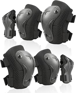 Skate Pads Protective Gear Adult Knee Pads Set, Skateboard Pads Elbow and Knee Pads Adult Wrist Guards for Roller Skating Skateboarding Cycling