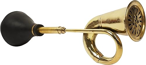 Cuerno de corneta de latón vintage cuerno de payaso retro cuerno de aire de metal con bombilla para automóvil viejo, taxi, carrito de golf