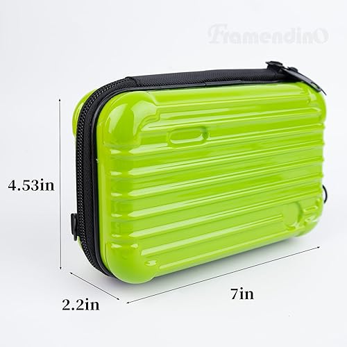 Miniatura 2 de Framendino, Estuche de cosméticos de transporte rígido para artículos de tocador, mini bolsa cruzada con cuerda de agarre desmontable y correa para