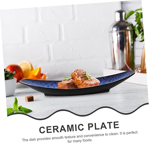 Miniatura 2 de Cabilock 1 plato de barco Sashimi, bandeja de aperitivos, bandeja para servir alimentos, decoración de alimentos, juego de platos de vidrio, placa