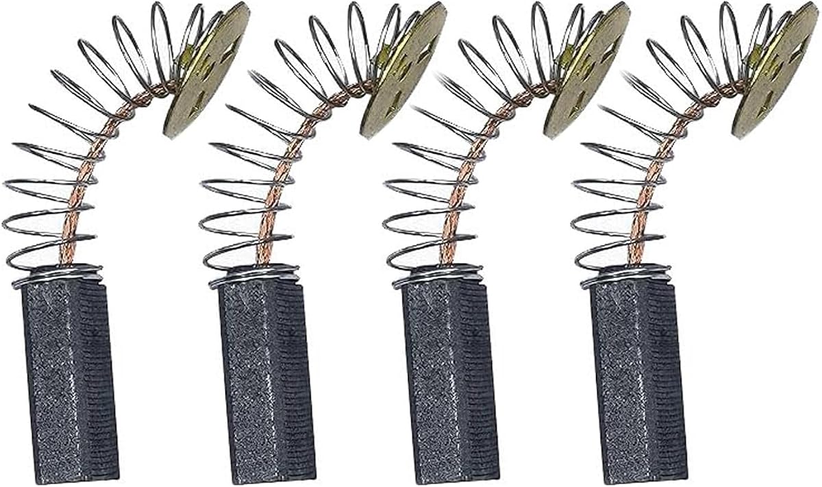 Paquete de 4 escobillas de carbón para motor 145323-06, 145323-02 y 145323-03 compatibles con DW705, DW708, DW715, DW744, para sierras ingletadoras/sierras circulares/sierras de mesa DeWalt/Black & Decker